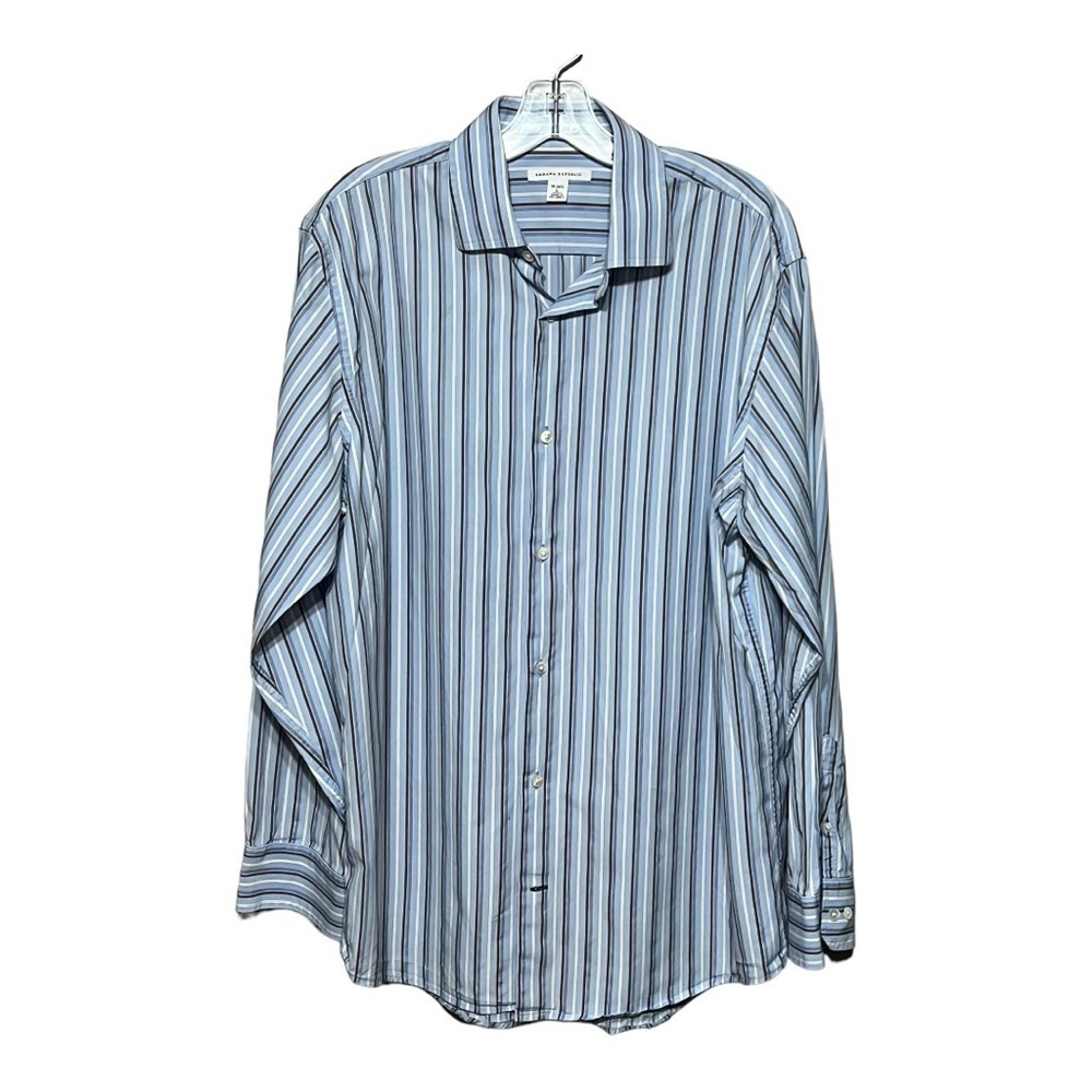 Banana Republic Blue Striped Long Sleeve Button Down Shirt Men’s Large